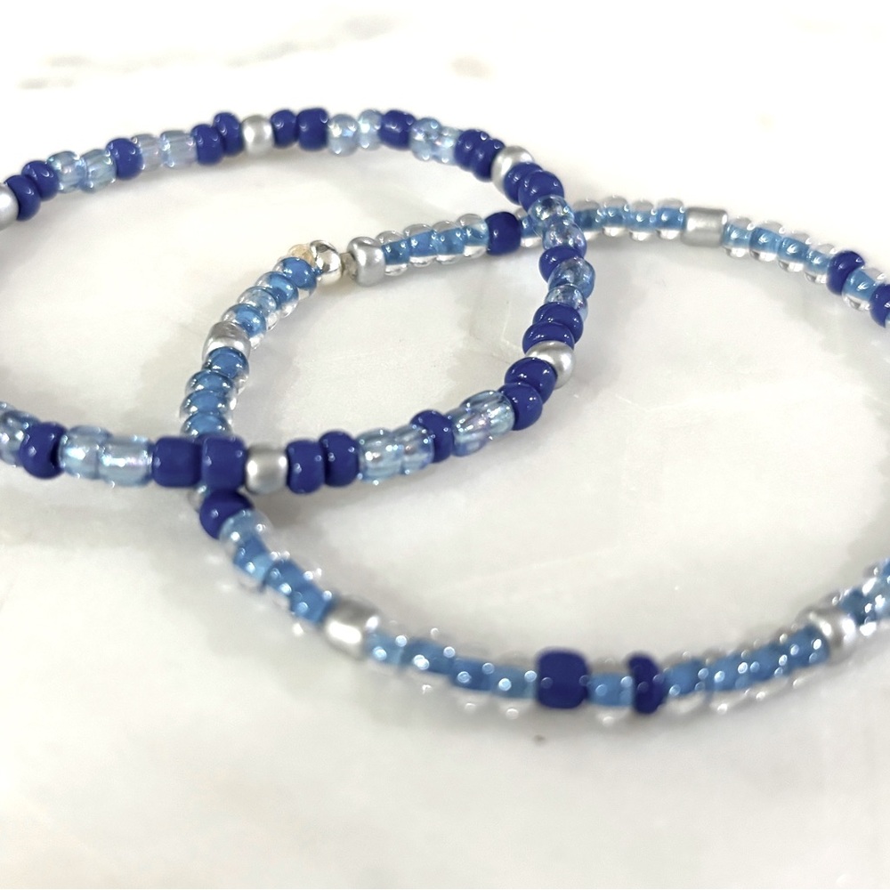 Show Your Support - Blue Friendship Bracelets - Set of 2